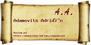 Adamovits Adrián névjegykártya